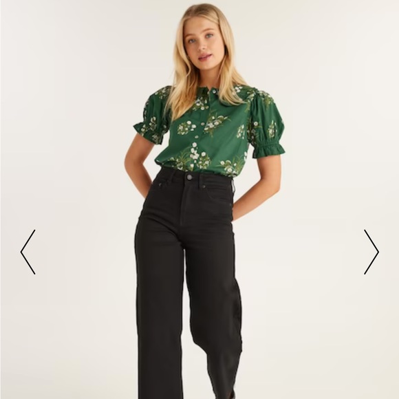 Dotti Addison frill collar top size 10 in daisies. - Picture 2 of 5